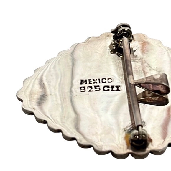 Sterling Silver Artisan Crafted Heart Pin/Pendant. Mexico 925 - Picture 3 of 3